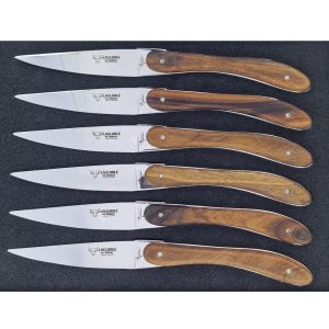 Couteaux De Table Laguiole En Aubrac Ecir Plein Manche En Noyer Set De 6 00