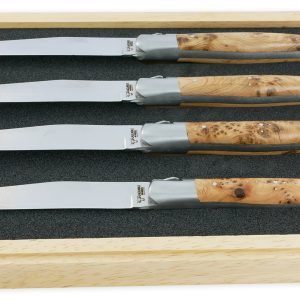 Couteaux De Table Prestige Laguiole En Aubrac Genevrier Lame Damas Set De 4 01