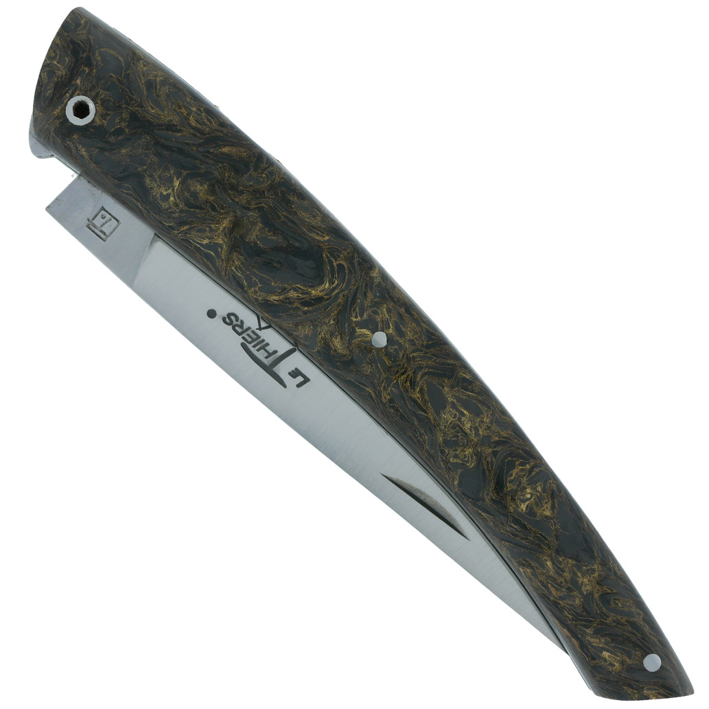 Couteaux Pliants Arbalete Thiers 1p12cm Fils Carbone Fils Or 00