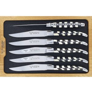 Couteaux Table Lea Damier Os Ebene 01