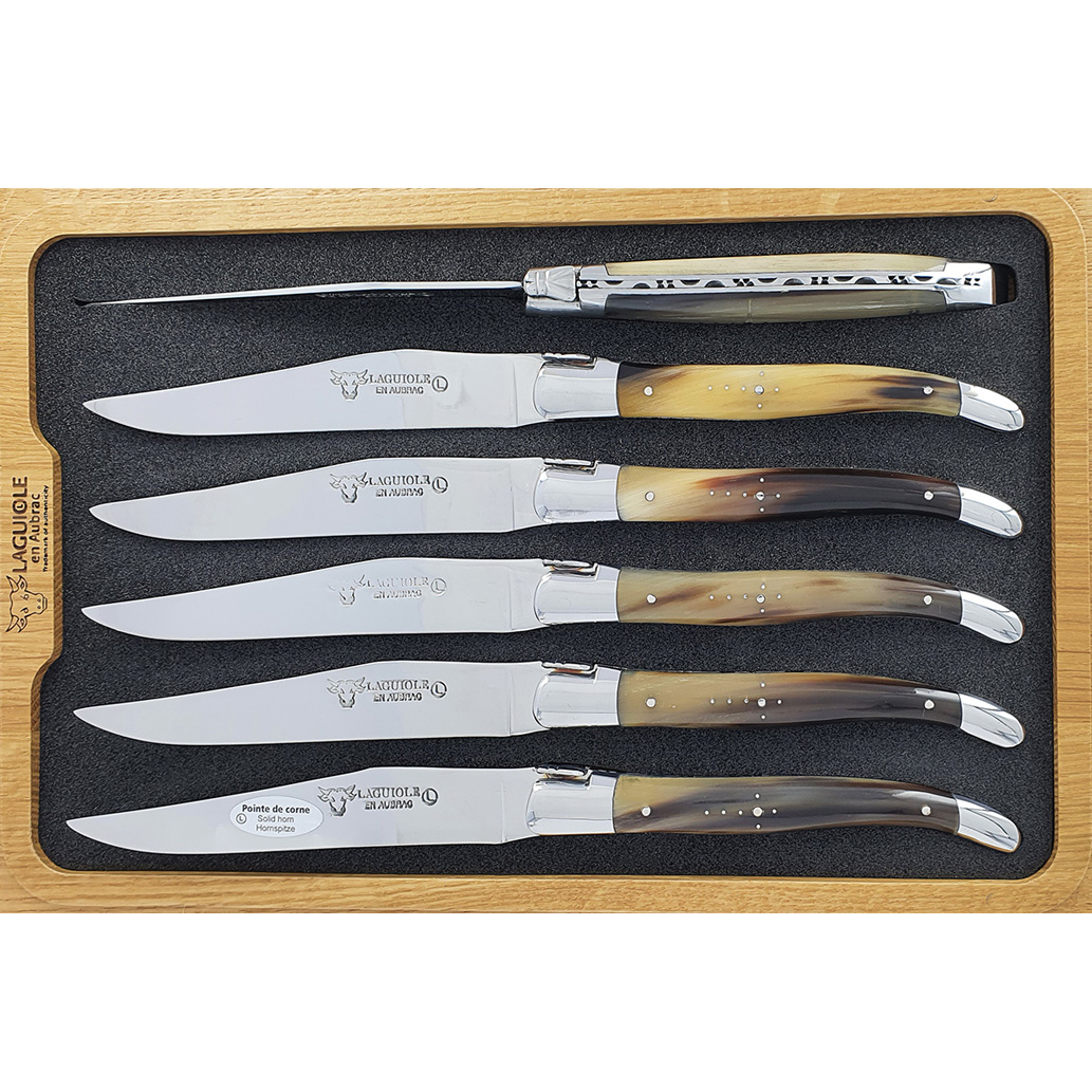 Couteaux Table Lea Laguiole Pointe De Corne 01