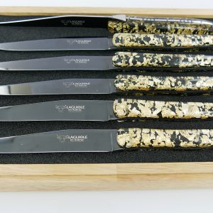 Couteaux Table Lea Quotidien Paillete Or Lame Titane 02