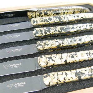 Couteaux Table Lea Quotidien Paillete Or Lame Titane 03