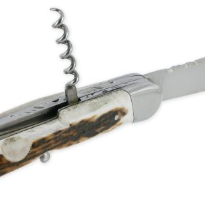 Douris Chastel Le Pionnier Multi Blade Folding Knife 3 Pieces Deer Antler 11cm