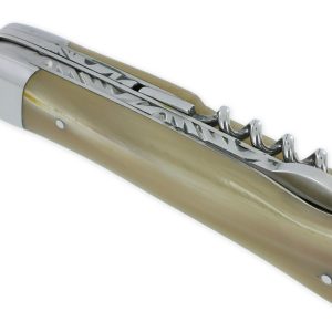 Douris Chastel Le Pionnier Multi Blade Folding Knife 3 Pieces Blonde Horn 11cm