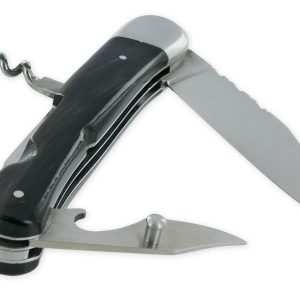 Douris Chastel Le Pionnier Multi Blade Folding Knife 3 Pieces Black Horn 11cm