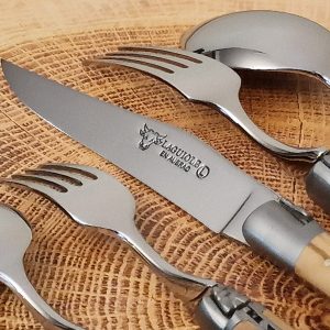 Individual Placemat Laguiole En Aubrac 5 Pieces Olivewood Handles Brushed Finish