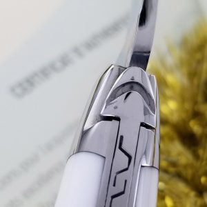 Forge De Laguiole Airbus A350xwb Knife White Acrylic And Carbon Handle 2 Bolsters Shiny Stainless Steel 11cm