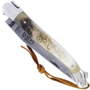 Forge De Laguiole Knife Aubrac Cow Horn Handle 1 Piece Shiny Stainless Steel Brut De Forge Blade 11cm