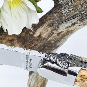 Forge De Laguiole Knife Birch Wood Handle 1 Piece Shiny Stainless Steel 12cm