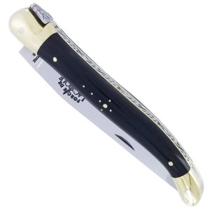 Forge De Laguiole Knife Buffalo Handle 1 Piece Shiny Brass 12cm