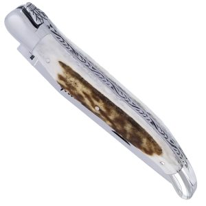 Forge De Laguiole Knife Stag Horn Handle 1 Piece Shiny Stainless Steel 12cm