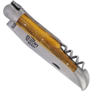 Forge De Laguiole Knife Pistachio Handle With Corkscrew 2 Pieces Brushed Stainless Steel 12cm