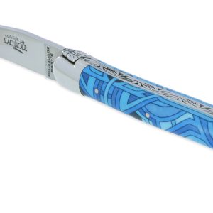 Forge De Laguiole Knife Seize Vega Acrylic Handle Design Seize Happywallmaker 1 Piece 2 Shiny Stainless Steel Bolsters 11cm