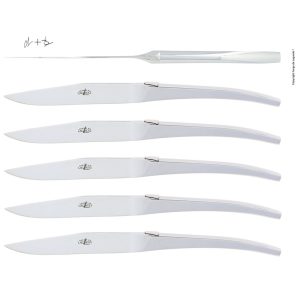 Forge De Laguiole Table Knives Shiny Skel Forged Set Of 6