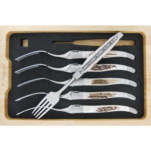 Fourchettes De Table Laguiole En Aubrac Manches En Bois De Cerf Set De 6 00