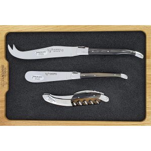 Cheese And Wine Server Laguiole En Aubrac Horn Tip 3 Pieces