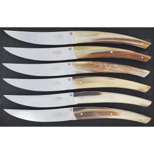 Laguiole Arbalete Le Thiers Table Knives Light Horn Set Of 6