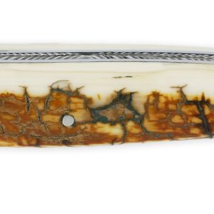 Laguiole Arbalete Prestige Knife Mammoth Ivory Handle 1 Damascus Bolster 1 Piece 12cm