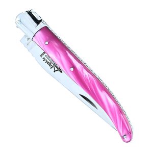 Laguiole Arbalete Pink Acrylic Handle 1 Piece 1 Shiny Stainless Steel Bolster 11cm