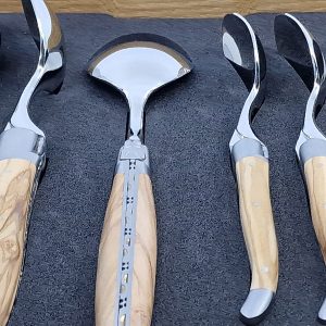 Laguiole En Aubrac Cutlery Set In Olive Wood 24 Pieces