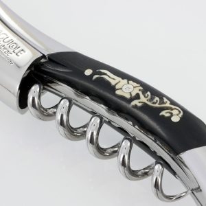 Laguiole En Aubrac Corkscrew Ebony With Mammoth Ivory Diamond Flower Marquetry