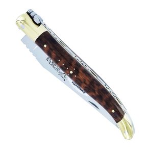Laguiole En Aubrac Knife 1 Piece 12 Cm Amourette Handle 2 Shiny Brass Bolsters