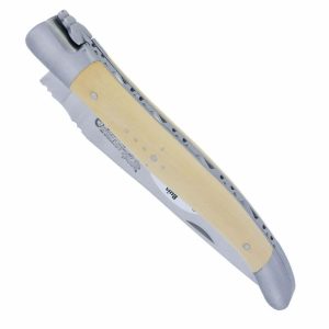 Laguiole En Aubrac Knife 1 Piece 12 Cm Boxwood Handle 2 Brushed Stainless Steel Bolsters