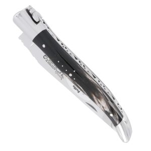 Laguiole En Aubrac Knife 1 Piece 12 Cm Buffalo Handle Shiny Stainless Steel
