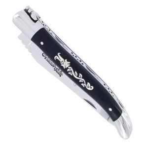 Laguiole En Aubrac Knife 1 Piece 12 Cm Diamond Inlay Shiny Stainless Steel