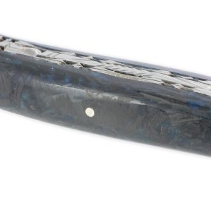 Laguiole En Aubrac Knife 1 Piece 12 Cm Double Carbon Plates Glittery Pearly Blue 2 Brushed Stainless Steel Bolsters Brushed Stainless Steel Blade Num1