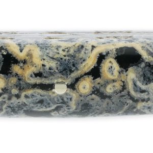 Laguiole En Aubrac Knife 1 Piece 12 Cm Double Plates And Carved Spring Black Lava Stone Handle 2 Brushed Stainless Steel Bolsters Brushed Stainless Steel Blade