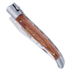 Laguiole En Aubrac Knife 1 Piece 12 Cm Oak Barrel Handle 2 Brushed Stainless Steel Bolsters