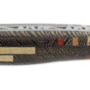 Laguiole En Aubrac Knife 1 Piece 12 Cm Marquetry Handle Puzzle Etincelle 2 Bolsters Brushed Stainless Steel