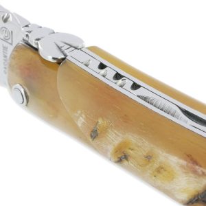 Laguiole En Aubrac Knife 1 Piece 12 Cm Scottish Ram Crust Full Handle Shiny Finish