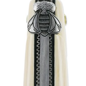 Laguiole En Aubrac Knife 1 Piece 12 Cm Full Mammoth Ivory Handle Handcarved Spring And Plates Fly N°3