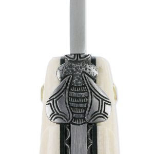 Laguiole En Aubrac Knife 1 Piece 12 Cm Full Mammoth Ivory Handle Handcarved Spring And Plates Fly N°8