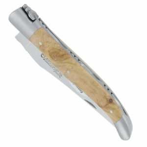 Laguiole En Aubrac Knife 1 Piece 12 Cm Juniper Handle Brushed Stainless Steel