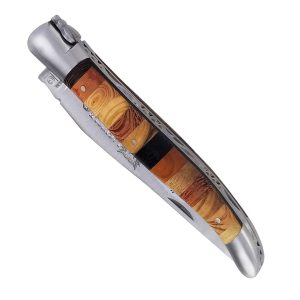 Laguiole En Aubrac Knife 1 Piece 12 Cm Woodstock Handle Brushed Stainless Steel