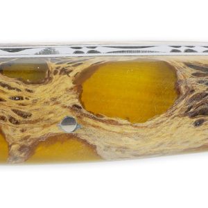 Laguiole En Aubrac Knife 1 Piece 12cm Amber Cactus Handle 2 Bright Stainless Steel Bolsters