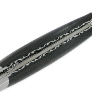 Laguiole En Aubrac Knife 1 Piece 12cm Carbon 2 Shiny Stainless Steel Bolsters Carved Plates And Spring Shiny Finish