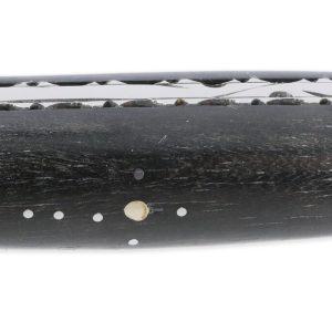 Laguiole En Aubrac Knife 1 Piece 12cm Ebony 2 Shiny Stainless Steel Bolsters Guilloche Plates And Spring Shiny Finish