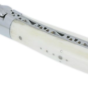 Laguiole En Aubrac Knife 1 Piece 12cm Bone Handle 2 Shiny Stainless Steel Bolsters