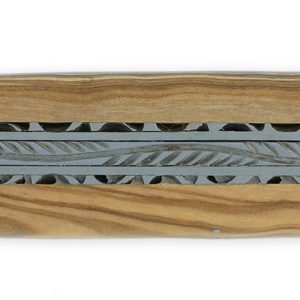 Laguiole En Aubrac Knife 1 Piece 12cm Olivewood Handle Full Handle Brushed Finish Double Plates Num2