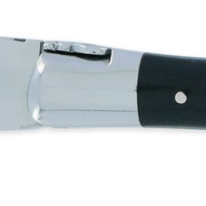 Laguiole En Aubrac Knife 1 Piece Ebony Handle And Wild Boar Marquetry In Tin 2 Shiny Stainless Steel Bolsters 12 Cm