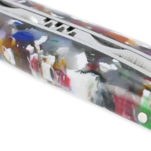 Laguiole En Aubrac Knife Arlequin 1 Piece Acrylic Handle 2 Bolsters Shiny Stainless Steel 10 Cm