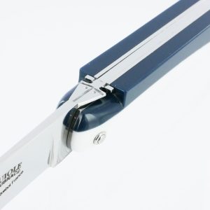 Laguiole En Aubrac Knife Origin Paquebot France Full Handle 12cm White And Blue Corian