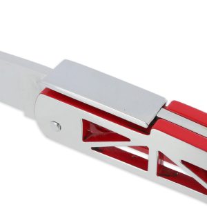 Laguiole En Aubrac Knife Origin Golden Gate Full Handle 12cm Red And Mirror Polished