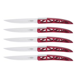 Laguiole En Aubrac Origin Golden Gate Red Table Knives Set Of 6