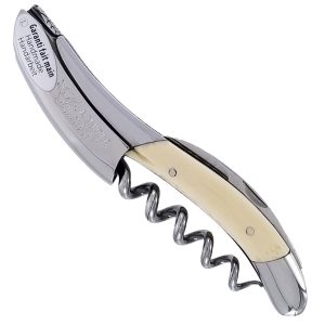 Laguiole En Aubrac Prestige Sommelier In Mammoth White Ivory Spring And Hand Chiseled Plates And Fly